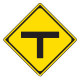 Ｔ形道路交差点あり（交通標識（警戒標識）コレクション）